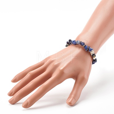 Natural Sodalite Beads Stretch Bracelets for Children BJEW-JB06388-03-1