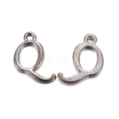 Gunmetal Plated Alloy Letter Pendants LS-PALLOY-J718-01B-Q-1
