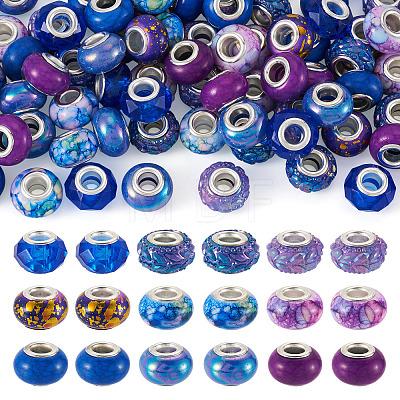 90Pcs 9 Styles Resin European Beads RPDL-TA0001-13-1