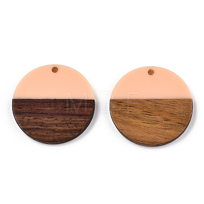 Resin & Walnut Wood Pendants RESI-S358-02B-07-1