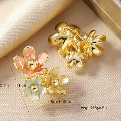 Alloy Enamel Stud Earrings UQ1707-2-1