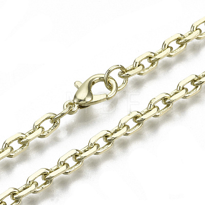 Brass Cable Chains Necklace Making MAK-N034-004A-14KC-1