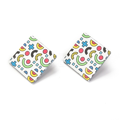 Resin Stud Earrings EJEW-I257-01C-1