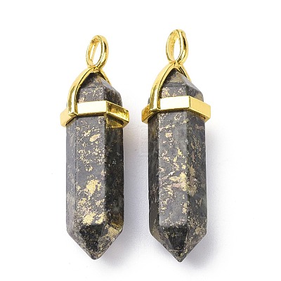 Natural Pyrite Pointed Pendants G-G025-01G-22-1