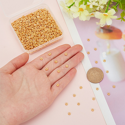 1000Pcs Alloy Daisy Spacer Beads FIND-SP0002-12A-G-1