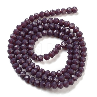 Opaque Solid Color Crystal Glass Rondelle Beads Strands EGLA-F049A-08-1