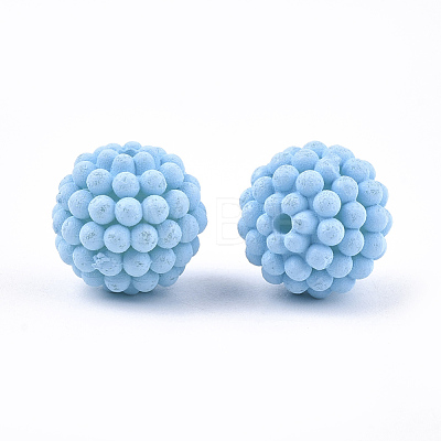 Rubberized Style Acrylic Beads MACR-T022-02C-1