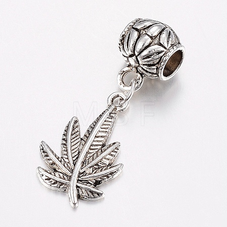 Tibetan Style Alloy European Dangle Charms MPDL-I004-28AS-RS-1