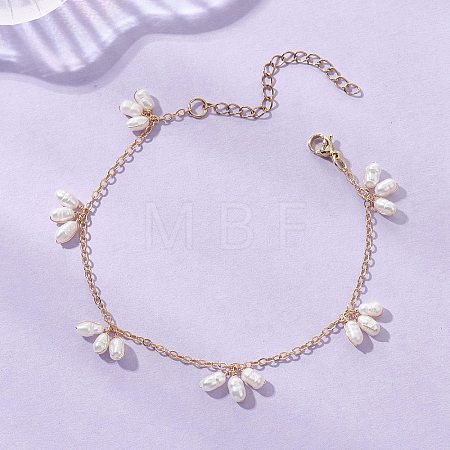 Natural Cultured Freshwater Pearl Rice Charm Bracelets BJEW-TA00723-1