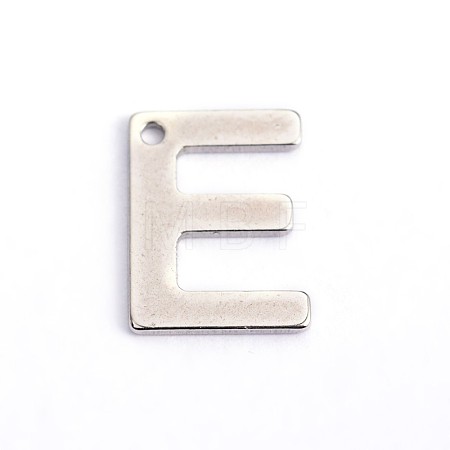 Tarnish Resistant 304 Stainless Steel Letter Charms LS-X-STAS-O072-E-1