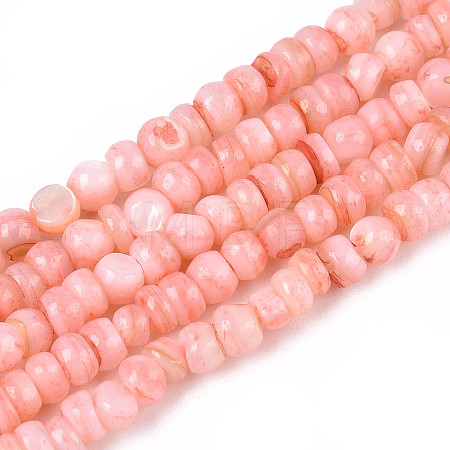 Natural Freshwater Shell Dyed Beads Strands SHEL-T020-29A-05-1
