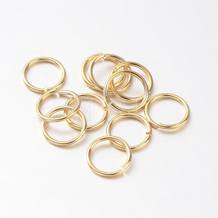 Eco-Friendly PVD Vacuum Plating & Long-Lasting Plated Brass Open Jump Rings KK-E663-4mm-G-1
