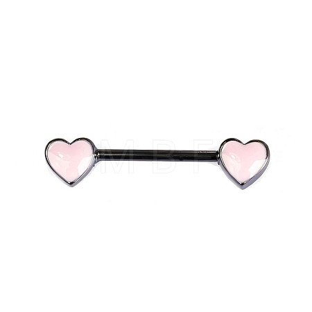 Brass Enamel Pink Heart Barbell Nipple Rings FS-WGE2017-05-1