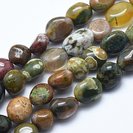 Natural Ocean Jasper Beads Strands G-E483-39A-1