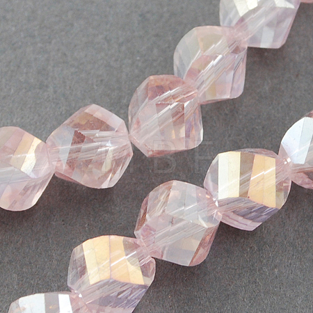 Electroplate Glass Beads Strands X-EGLA-R031-4mm-01-1