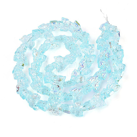 Electroplate Transparent Glass Beads Strands EGLA-T029-06A-1
