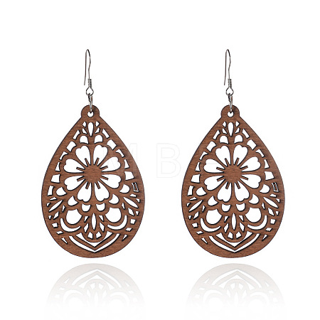 Wood & Iron Dangle Earrings FS-WG31712-04-1