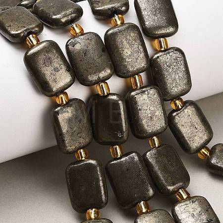 Natural Gold Pyrite/Golden Pyrite Beads Strands G-F833-L01-01-1