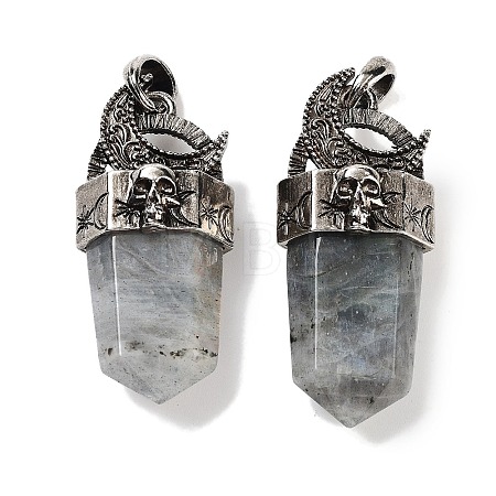 Natural Labradorite Faceted Sword Pendants G-Q163-01AS-05-1