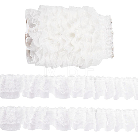 5M Double-Layer Pleated Polyester Chiffon Lace Trim OCOR-GF0006-69C-1