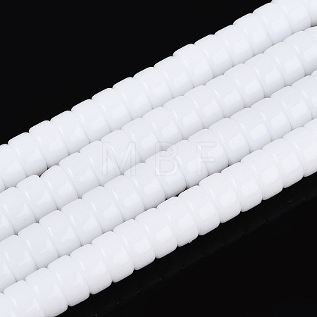 Opaque Solid Color Glass Beads Strands GLAA-N026-3x6mm-02-1