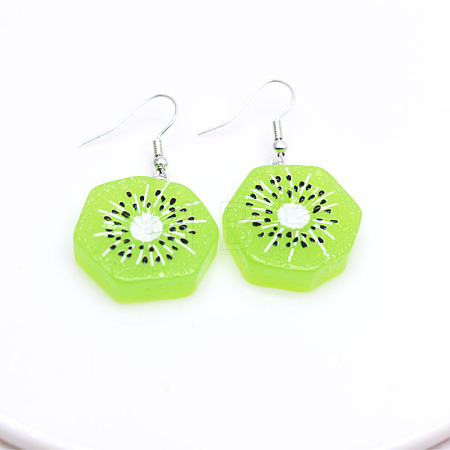 304 Stainless Steel & Resin Dangle Earrings WG56BB9-05-1