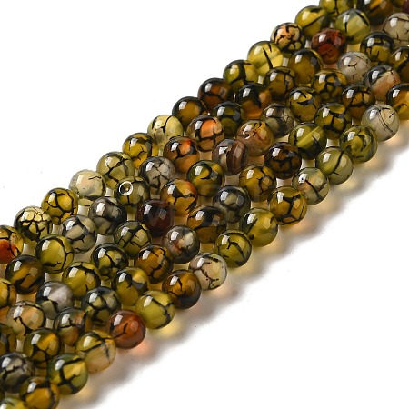 Natural Dragon Veins Agate Beads Strands X-G-G515-6mm-02A-1