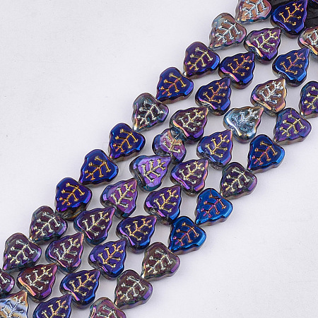 Electroplate Glass Beads Strands X-EGLA-T017-05E-1