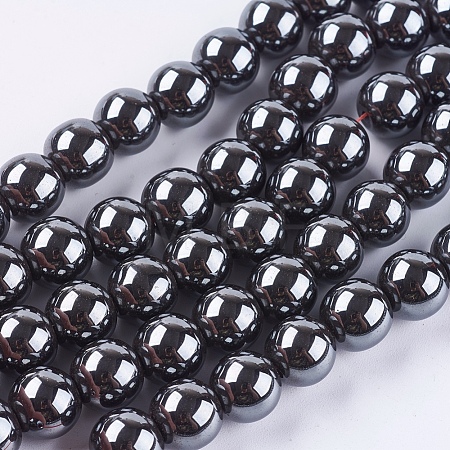 Non-Magnetic Synthetic Hematite Beads Strands X-G-H1624-10mm-3-1