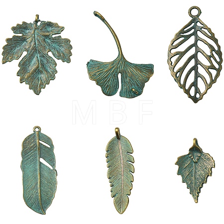 12Pcs 6 Styles Tibetan Style Alloy Pendants FIND-YW0011-52-1
