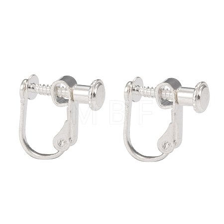 Brass Screw On Clip-on Earring Findings KK-L164-02S-1
