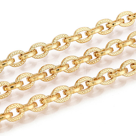 Brass Textured Cable Chains CHC-T018-29G-1