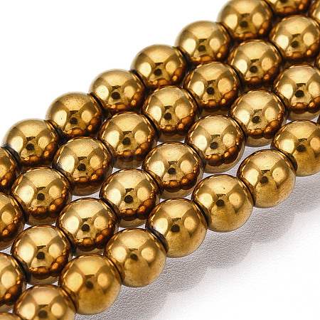 Non-Magnetic Synthetic Hematite Beads Strands X-G-S096-4mm-2-1