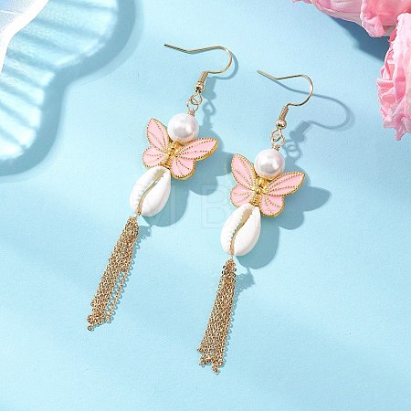 Alloy Enamel Dangle Earrings EJEW-JE07227-1
