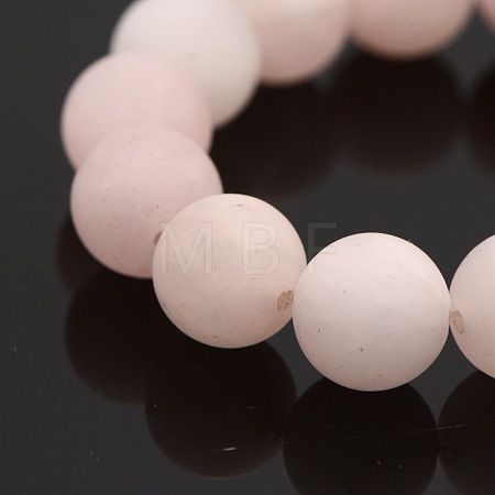 Frosted Natural Rose Quartz Round Bead Strands X-G-M272-06-8mm-1