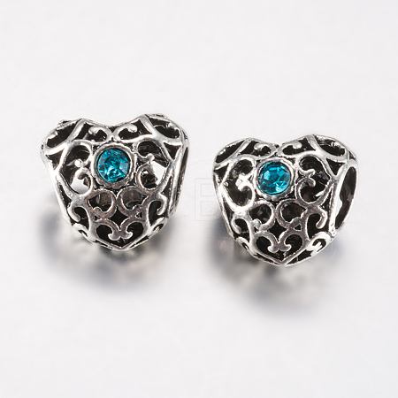 Tibetan Style Alloy Rhinestone European Beads PALLOY-F200-06C-1