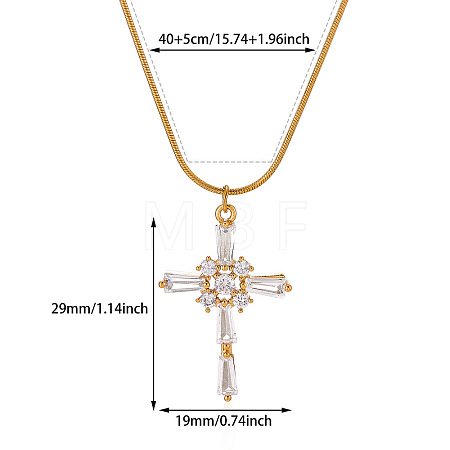 304 Stainless Steel Crystal Rhinestone Pendant Necklaces WG0BD1F-07-1