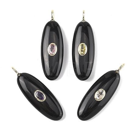 Natural Obsidian Pendants G-D357-02D-1