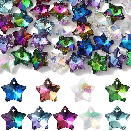 40Pcs 9 Colors Electroplate Glass Charms GLAA-FS0002-67-1