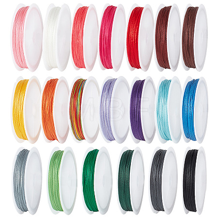 20 Rolls 20 Colors Polyester Round Thread OCOR-PH0002-64A-1