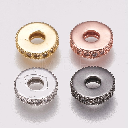 Brass Micro Pave Cubic Zirconia Bead Spacers ZIRC-K074-11B-01-1