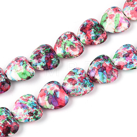 Spray Painted Synthetic Turquoise Beads Strands G-N352-28A-04-1