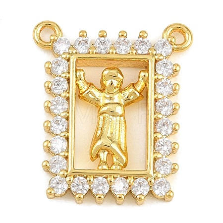 Brass Micro Pave Clear Cubic Zirconia Pendants KK-CBA6A75-48B-G-1