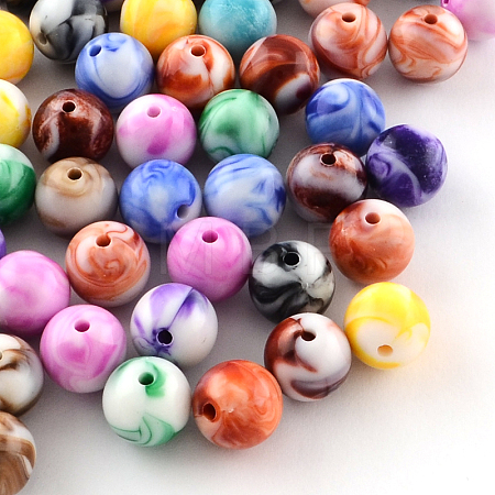 Opaque Acrylic Beads X-SACR-R853-8mm-M-1