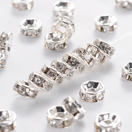 Brass Grade A Rhinestone Spacer Beads RSB035NF-01-1