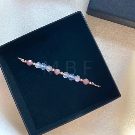 Natural Gemstone & Brass Beads Slider Bracelets IH0971-1