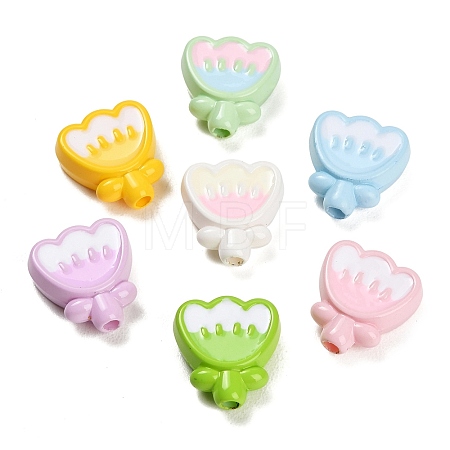 Two Tone Opaque Enamel Acrylic Beads AC-CBAD9B6-04-1