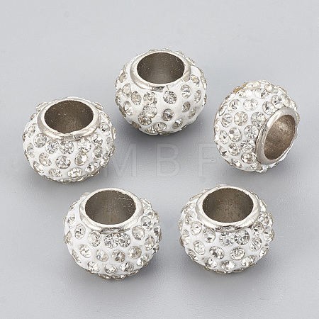 Handmade Alloy Polymer Clay Rhinestone Beads RB-S049-09-1