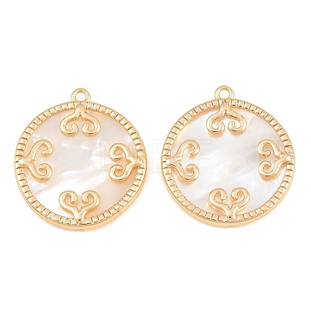 Brass & Natural Shell Pendants SH-CBA7BFE-02A-G-1