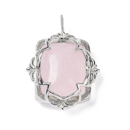 Natural Rose Quartz Pendants G-I381-01P-03-1